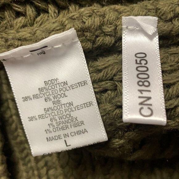 NWT HAPPY NATURE KNITTED CROPPED GREEN SWEATER SIZE L - Picture 6 of 6